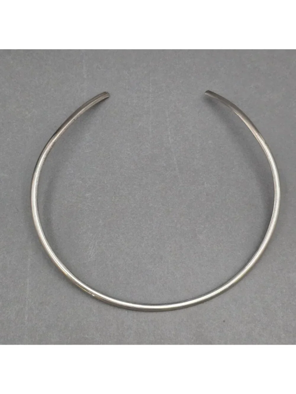 Vintage Sterling Silver Torque Choker Necklace Open Collar 12